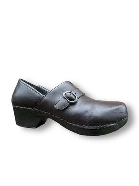 Dansko Tamara Black Leather Slip on Clog Mules Shoes EU 42 Women's size 11.5-12